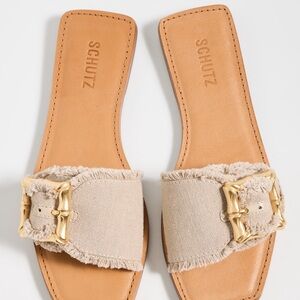 SCHUTZ Brown Sandals with Square Toe